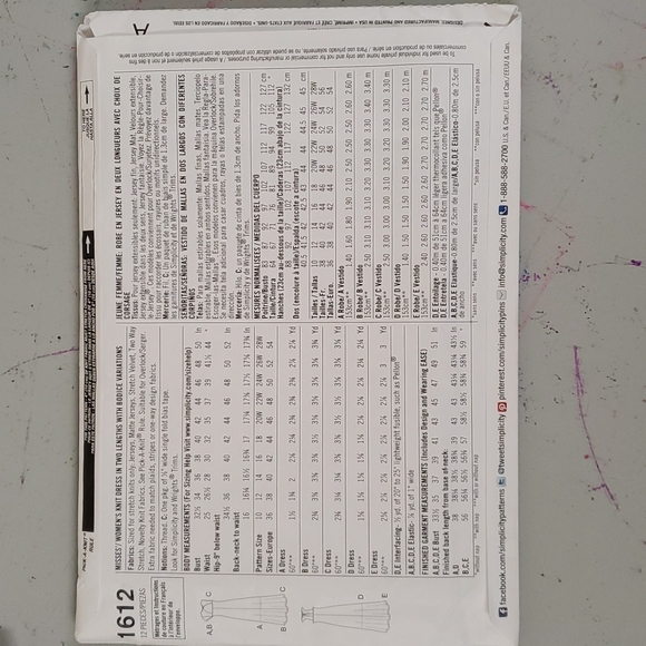 2 Simplicity Sewing Patterns S1612 and S2774 - Picture 3 of 5